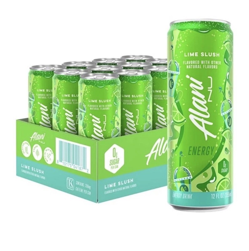 Alani Nu Energy Drink- Lime Slush 12 Ounce 12 pack