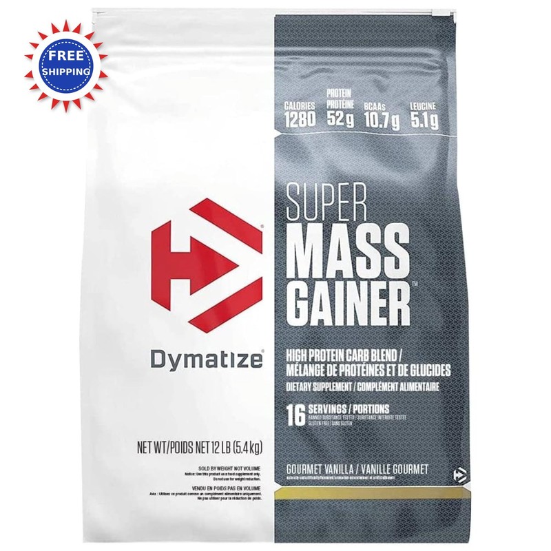 Dymatize Super Mass Gainer Protein Powder Gourmet Vanilla Creatine 1280 Calories