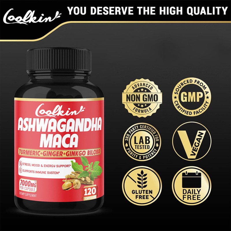 Ashwagandha & Maca 7000mg - Men's Health,Testosterone Booster,Energy & Endurance gallery