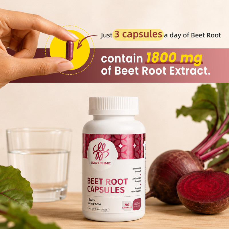 1Pack Beet Root 1800 mg Strength 20:1 Extract, 60 Capsules for Blood Flow & Hear gallery
