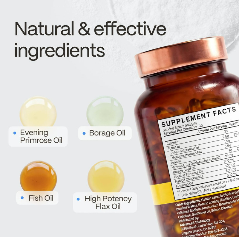 Omega 3-6-9 Complex 800mg | Fish, Flax, Borage & Primrose Oils | 90 Softgels gallery