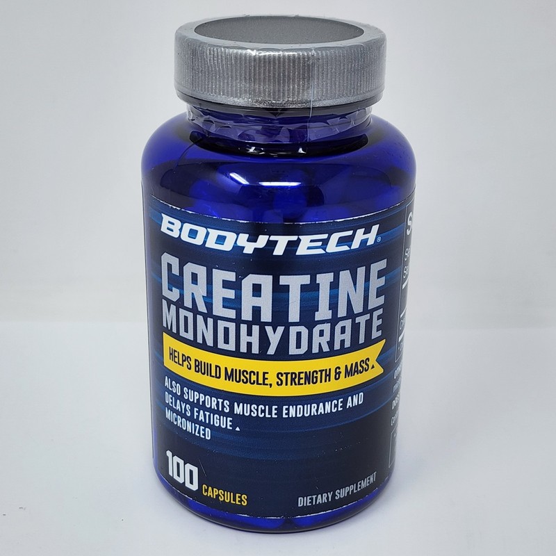 BodyTech Creatine Monohydrate, 100 Capsules Exp 01/2028
