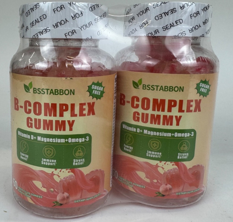 BSSTABBON Organic Methylated Vitamin B Gummies Natural Complex Supplement wit...