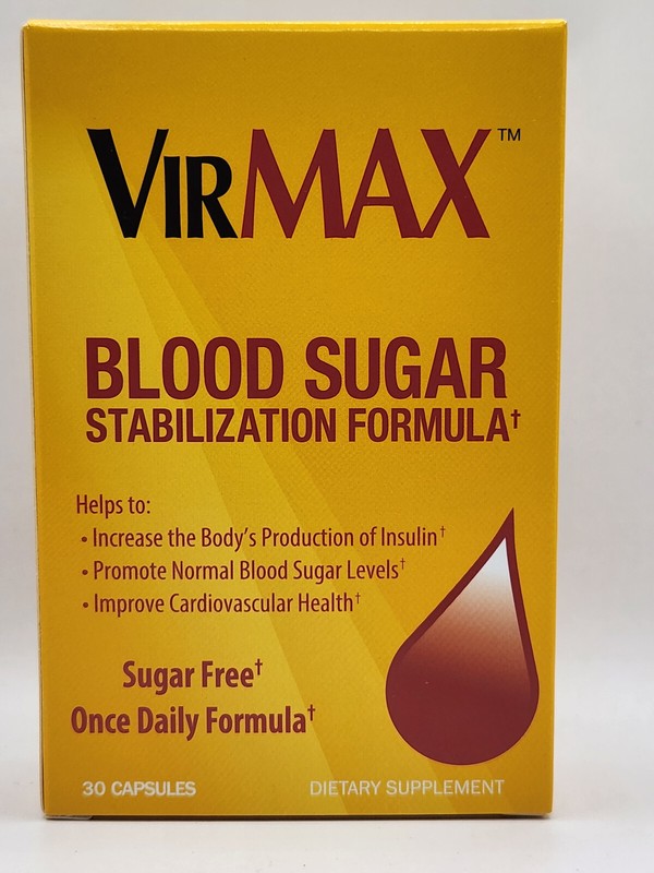 VirMax Blood Sugar Stabilization Formula Cardiovascular Supplement 30CT EXP7/25