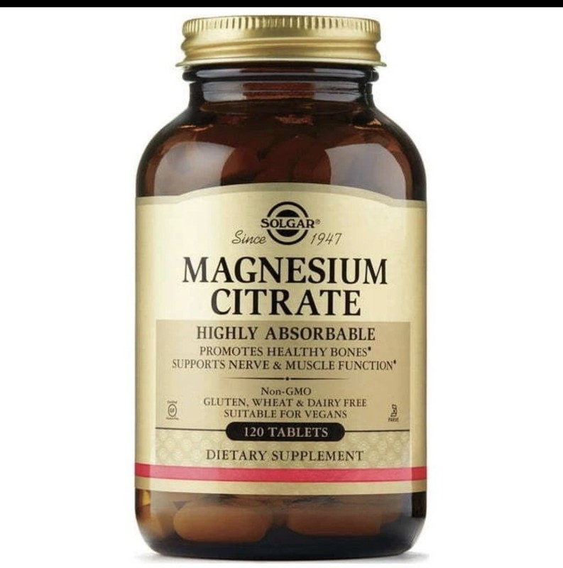 Solgar Magnesium Citrate, 120 Tablets - Promotes Healthy Bones - Supports Nerve