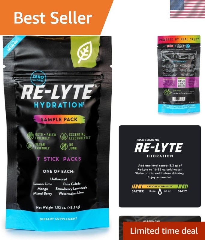 Re-Lyte Hydration Electrolyte Powder – Variety 7 Stick Packs, & Sugar-Free