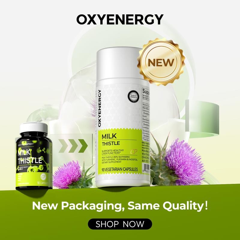 Milk Thistle Liver Detox Supplement – 300mg Silymarin – OXYENERGY – 90 Veg Capsu