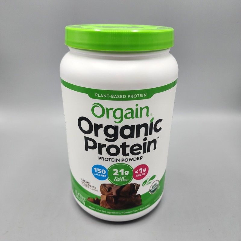 10/27 Orgain Organic Vegan Protein Powder, Creamy Chocolate Fudge 21g Plant- NEW