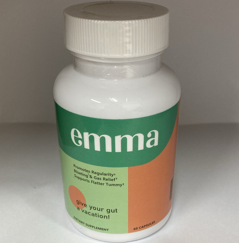 emma Digestive Support & Gas Relief Supplement, 60 Capsules w/ Vitamin D & B