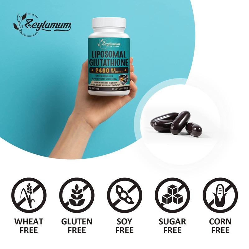 Zeylamum 2400 Mg Liposomal Glutathione Softgels Max Absorption Active Form gallery