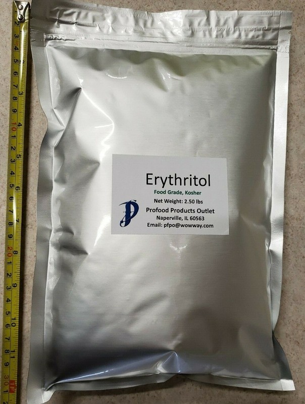 100% Organic Erythritol Crystalline, 2.5 lbs, Kosher, Food Grade, sweetener