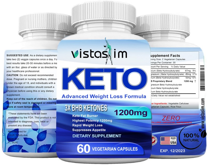 3 X KETO BHB 1200mg (180 Pills) PURE Ketone FAT BURNER Weight Loss by VistaSlim gallery