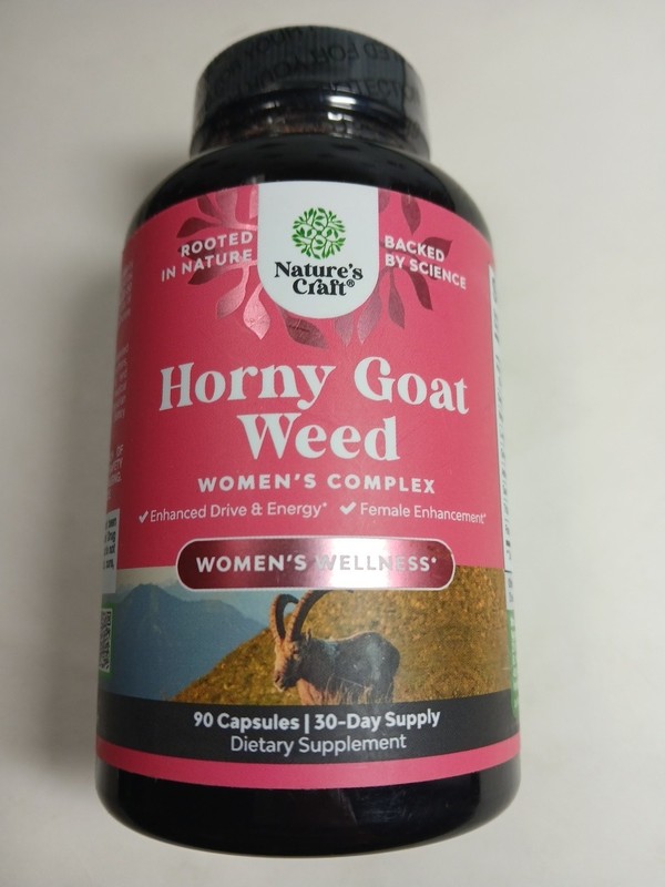 Natures Craft Horny Goat Weed Womens Wellness Enhancement Drive 90ct Exp 06/2028