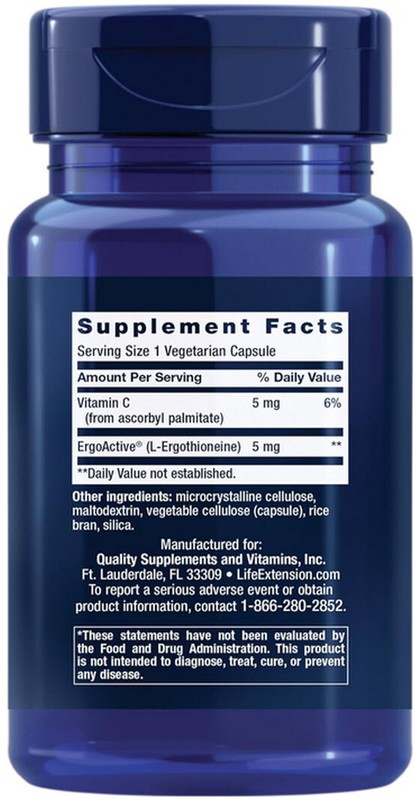 ESSENTIAL YOUTH L-ERGOTHIONEINE HEALTHY AGING 30 Vege Caps LIFE EXTENSION gallery