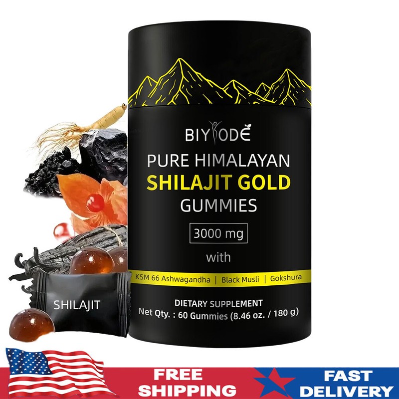 Himalayan Shilajit GOLD Gummies, Organic, Extremely Potent 3000 mg, Fulvic Acid