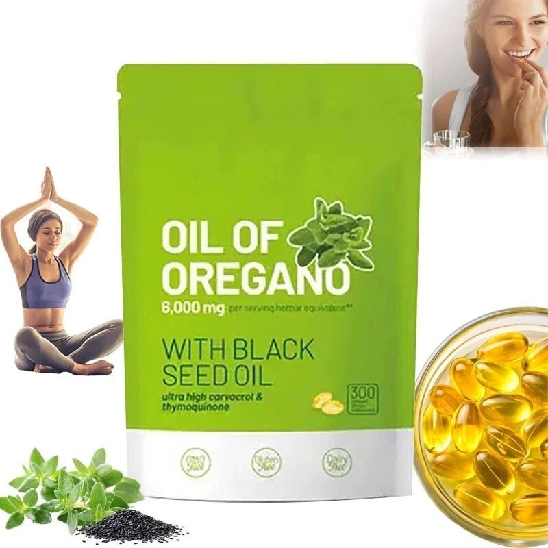 Oil of Oregano 300 Softgels with Black Seed Oil - 6000mg Oregano Oil NEW gallery