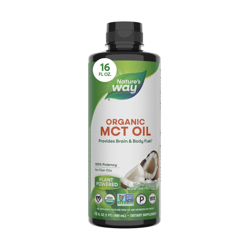 Nature's Way Organic MCT Oil, Brain and Body Fuel*, 16 Fl Oz (Pack of 1)