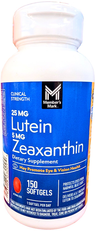 Member’s Mark Lutein with Zeaxanthin Softgels 150 Count EXP 09/2026