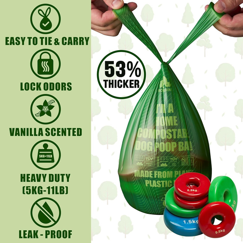 Ultra Thick & Deep Dog Poop Bags for Large & XL Breeds | 4-Layer Interlocked Bo gallery