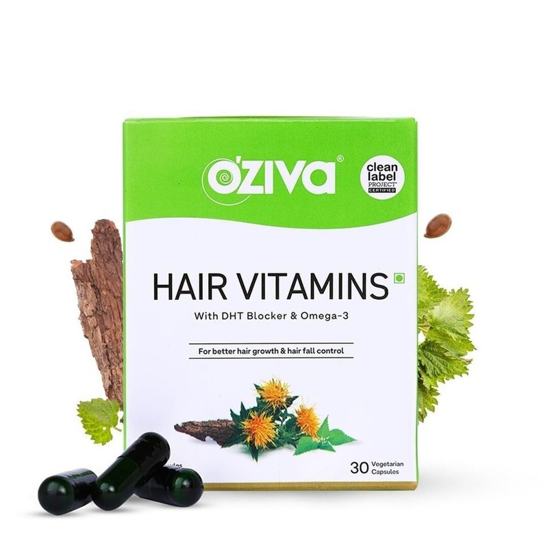 OZiva Hair Vitamins Capsules for Hair Fall Control & Hair Growth - 30 Caps