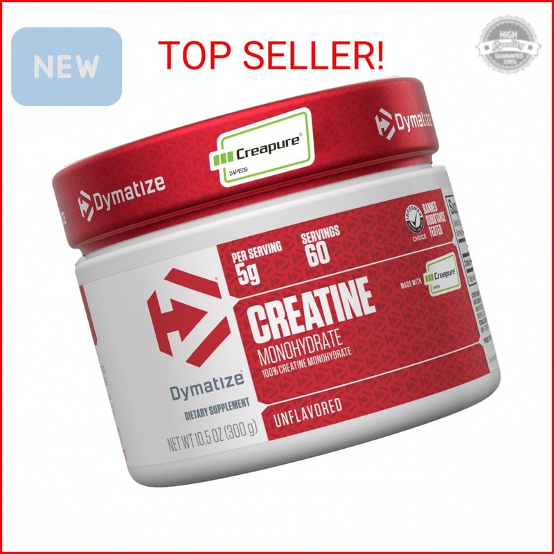 Dymatize 100% Creatine Monohydrate with CREAPURE, 5g Per Serving, 60 Servings (3