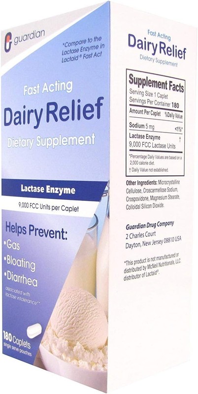 Natural Lactase Enzyme 180 CT - Quick Relief for Lactose Intolerance Symptoms gallery
