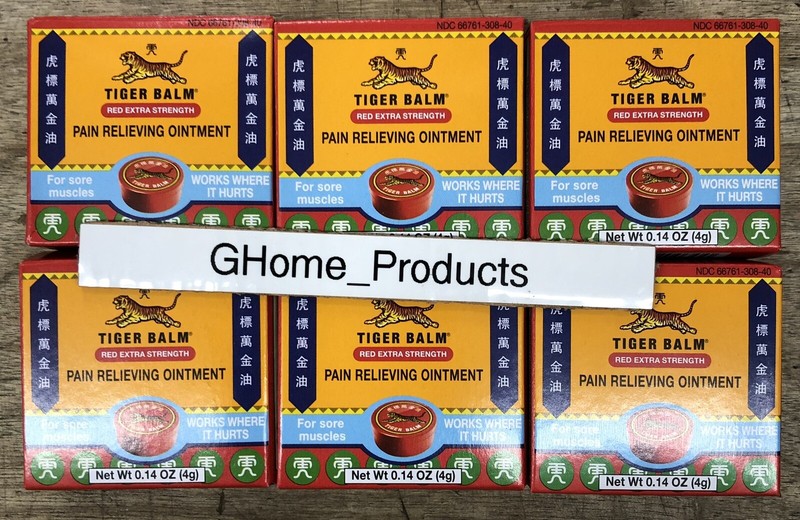 Tiger Balm 6pc Red Extra Strenght Pain Relieving Ointment 4g Each Free Shipping