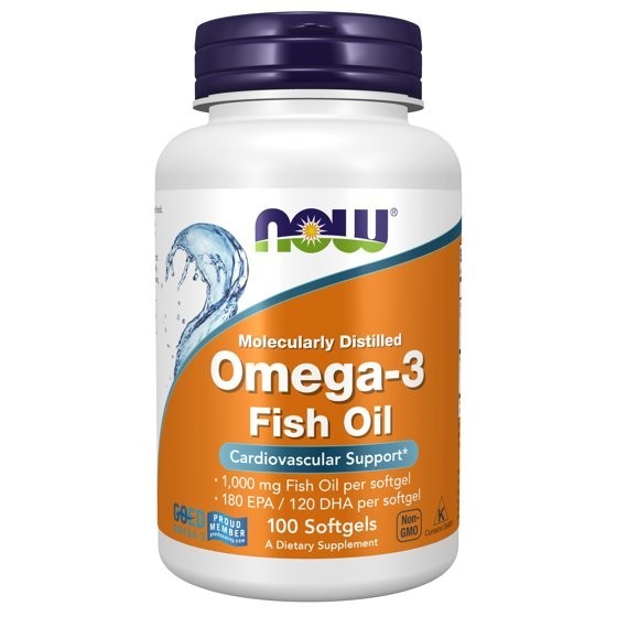 Omega-3 Fish Oil Molecularly Distilled 1,000 mg 100 Softgels