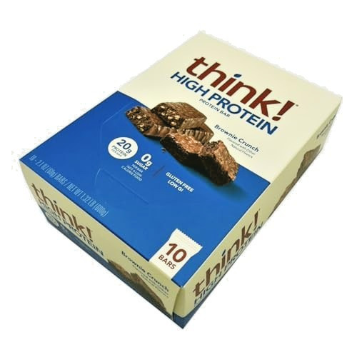 Good till=5/21/26 Think High Protein BAR-Brownie Crunch 10 Ba 20gProtein per Bar gallery