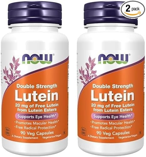 NOW FOODS (2 PACKS) Lutein Double Strength 20 mg 90 Veg Capsules