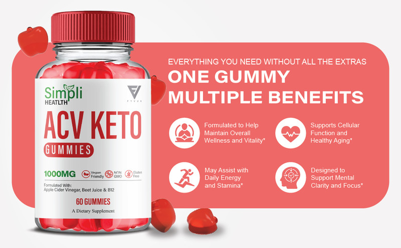 (2 Pack) Simpli Health ACV Keto Gummies, SimpliHealth Support (120 Gummies) gallery