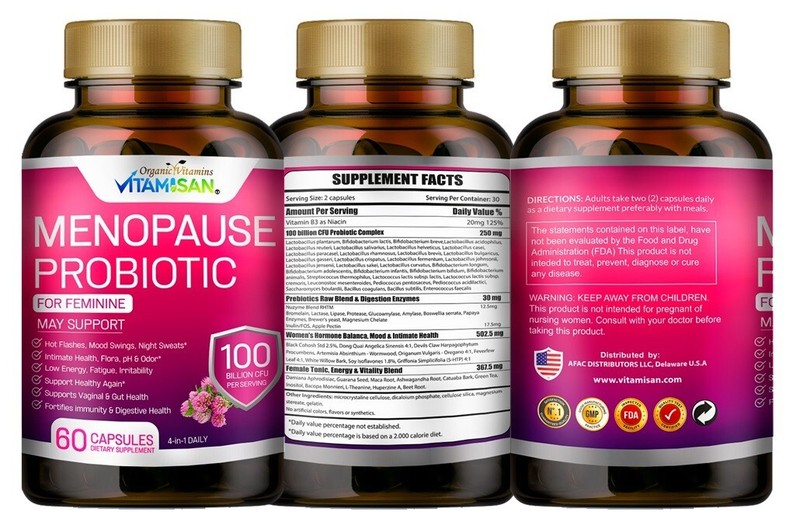 Vitamisan Menopause Probiotic (2 Bottles) | Natural Hormonal Support | 120 Caps gallery