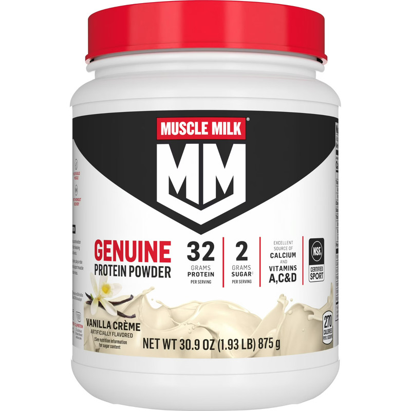 Muscle Milk Genuine Protein Powder Vanilla Creme 32g Protein 1.93lb 12 Servings