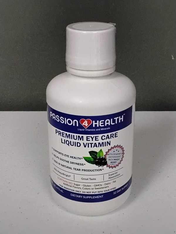 New! Passion 4 Health Premium Eye Care Liquid Vitamin Dietary Supplement 09/2025