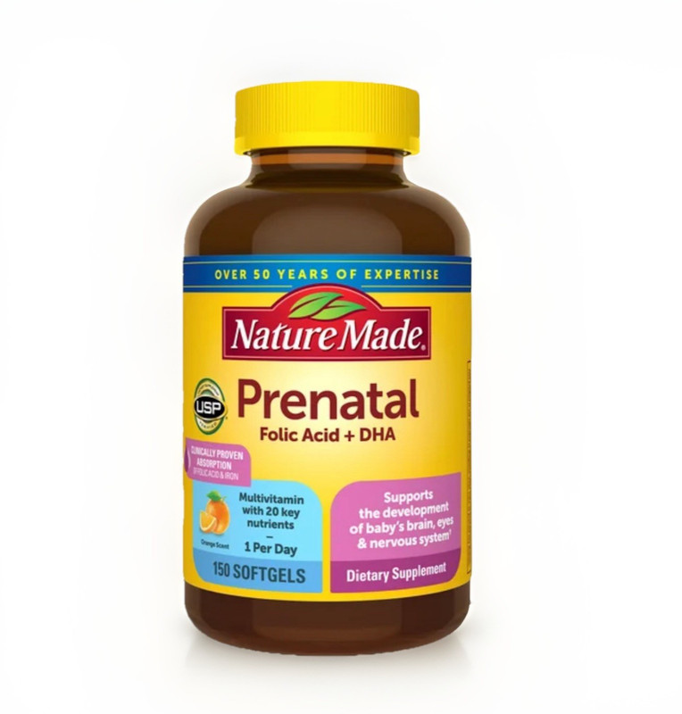 Nature Made Prenatal Folic Acid + DHA, 150 Softgels