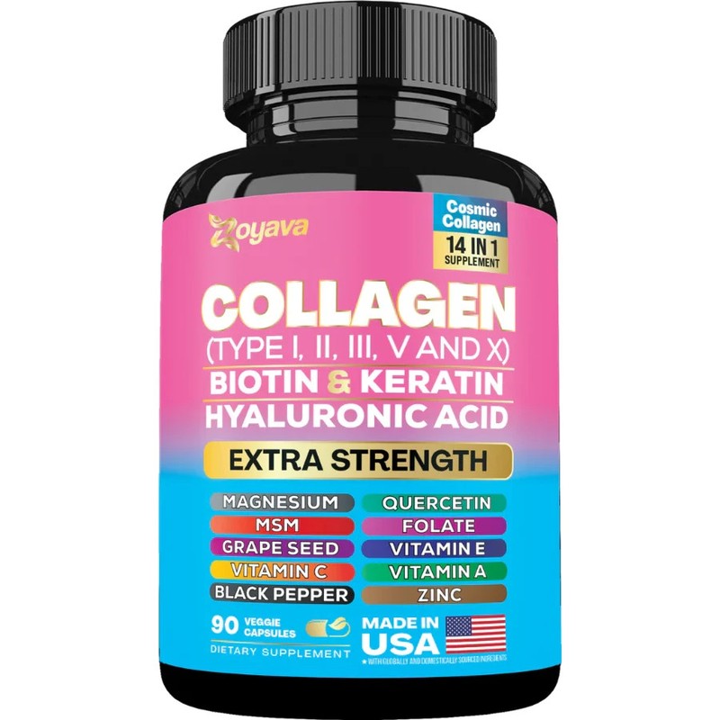 2 Pack- Zoyava Collagen 14-1 Extra Strength | Biotin Keratin Hyaluronic Acid USA gallery