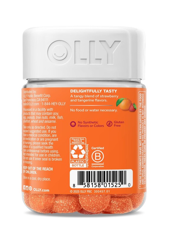 7/26 OLLY Laser Focus Gummy, Ginseng, Alpha GPC, B Vitamins, Berry Tangerine Fla gallery