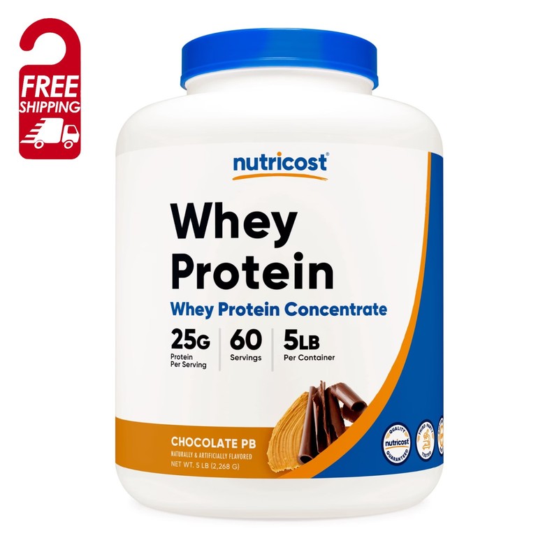 Nutricost Chocolate Peanut Butter Whey Protein 5lb Free Shipping
