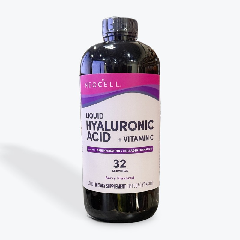 Hyaluronic Acid Liquid | 16 Fl Oz | Vitamin C | Blueberry Flavor | by NeoCell