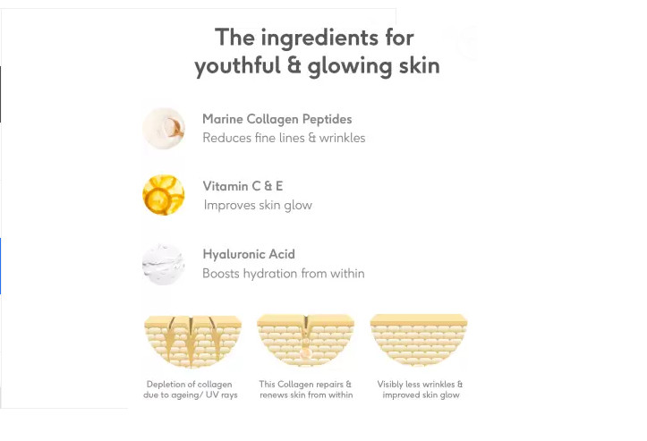 HEALTHKART HK Vitals Skin Radiance Collagen Supplement with Biotin, Orange gallery