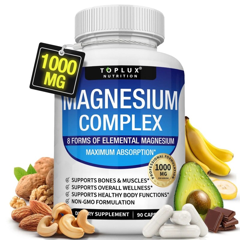 Toplux 8 Forms Magnesium Complex 1000mg Daily Mineral Health Supplement