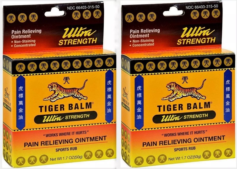 ( 2 PACK ) Tiger Balm Ultra Strength Pain Relieving Ointment BIG 50gm Tin Each