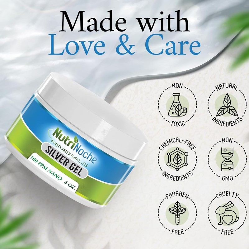 Nutrinoche Nano Silver Gel - Advanced Colloidal Silver Skin Creamp (PACK OF 2) gallery