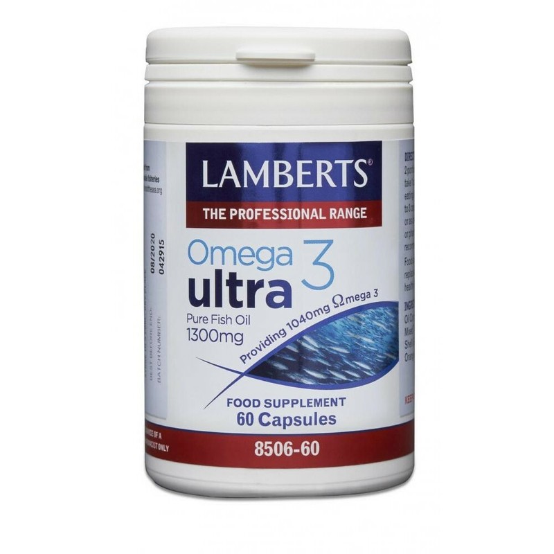 Lamberts Omega 3 Ultra Pure Fish Oil 1300mg caps (60) BBE 05/2027