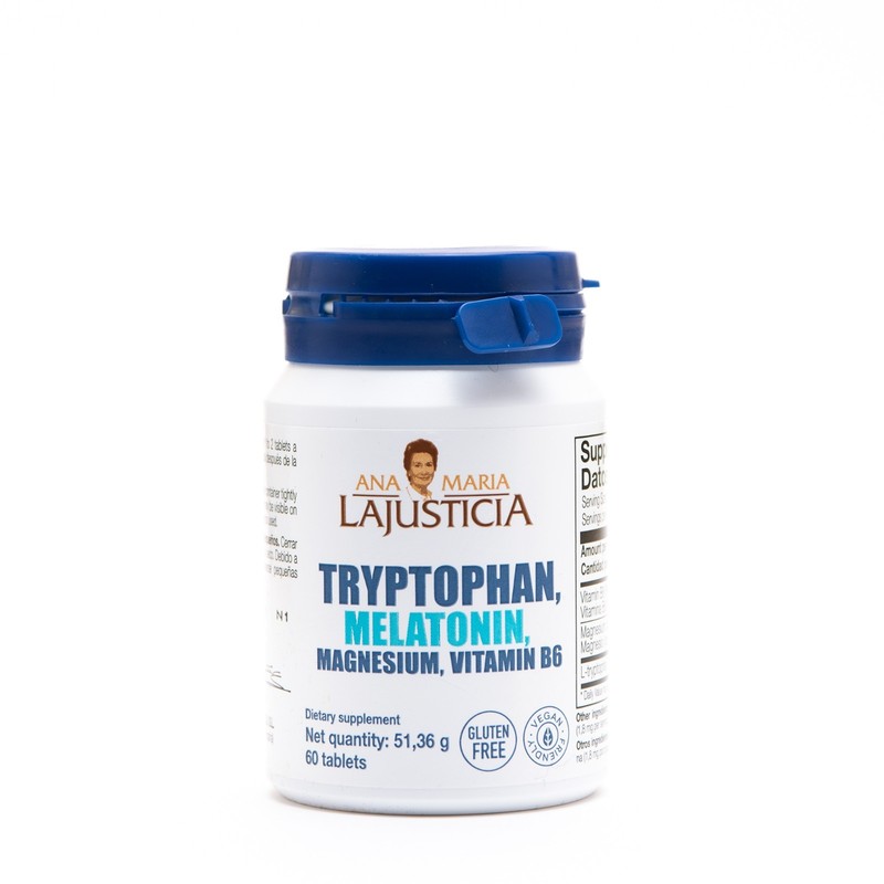 TRYPTOPHAN WITH MELATONIN, MAGNESIUM AND VITAMIN B6. ANA MARIA LAJUSTICIA 60 tab