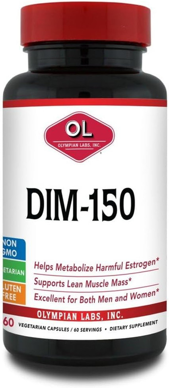 DIM Diindolylmethane Supplement 150Mg, 60 Caps Metabolize Estrogen Level, Prosta