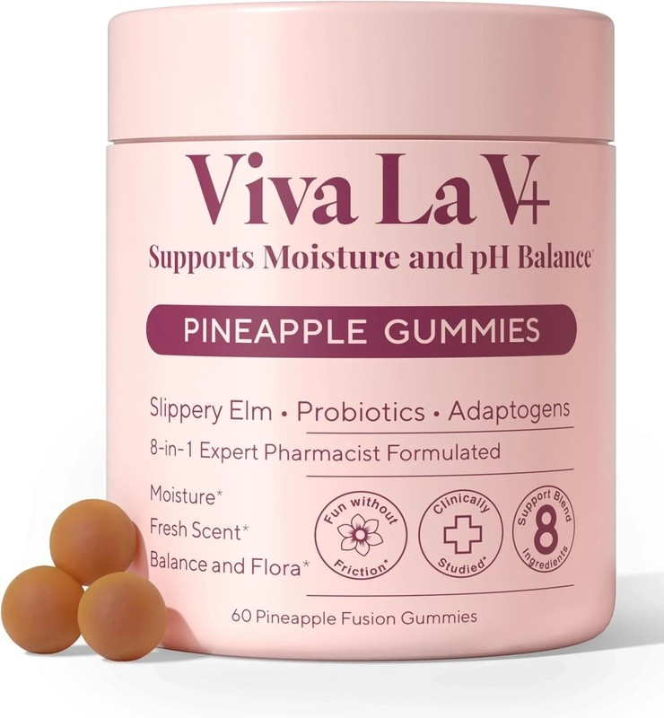 Viva La V+ 8 in 1 Slippery Elm Vaginal Probiotic Gummies for Women (60 Ct)