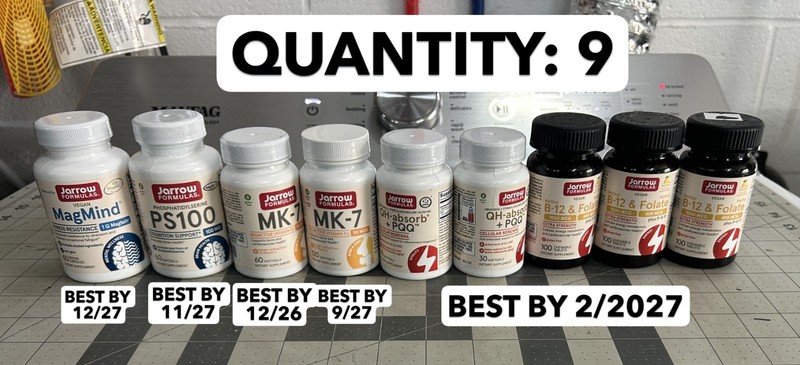 9-PACK LOT 30CT Jarrow Ubiquinol QH-absorb 100 MG Plus PQQ PS100 Magmind 60ct
