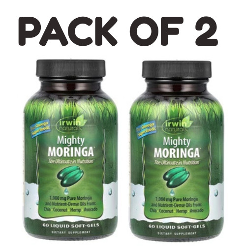 Irwin Naturals Mighty Moringa® – 60 Liquid Soft-Gels – Pack of 2