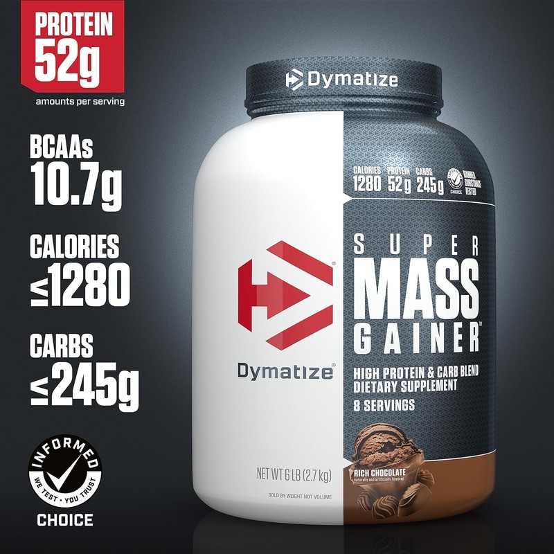 Dymatize Super Mass Gainer Protein Powder, Rich Chocolate, 6 lbs New, Exp. 5/26 gallery